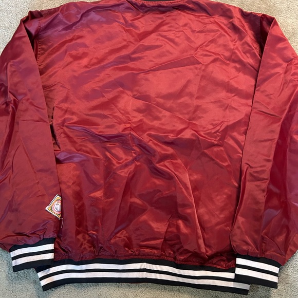 90s New York Yankees Negro Baseball League Red Satin Starter Style Jacket 2XL - Picture 5 of 7